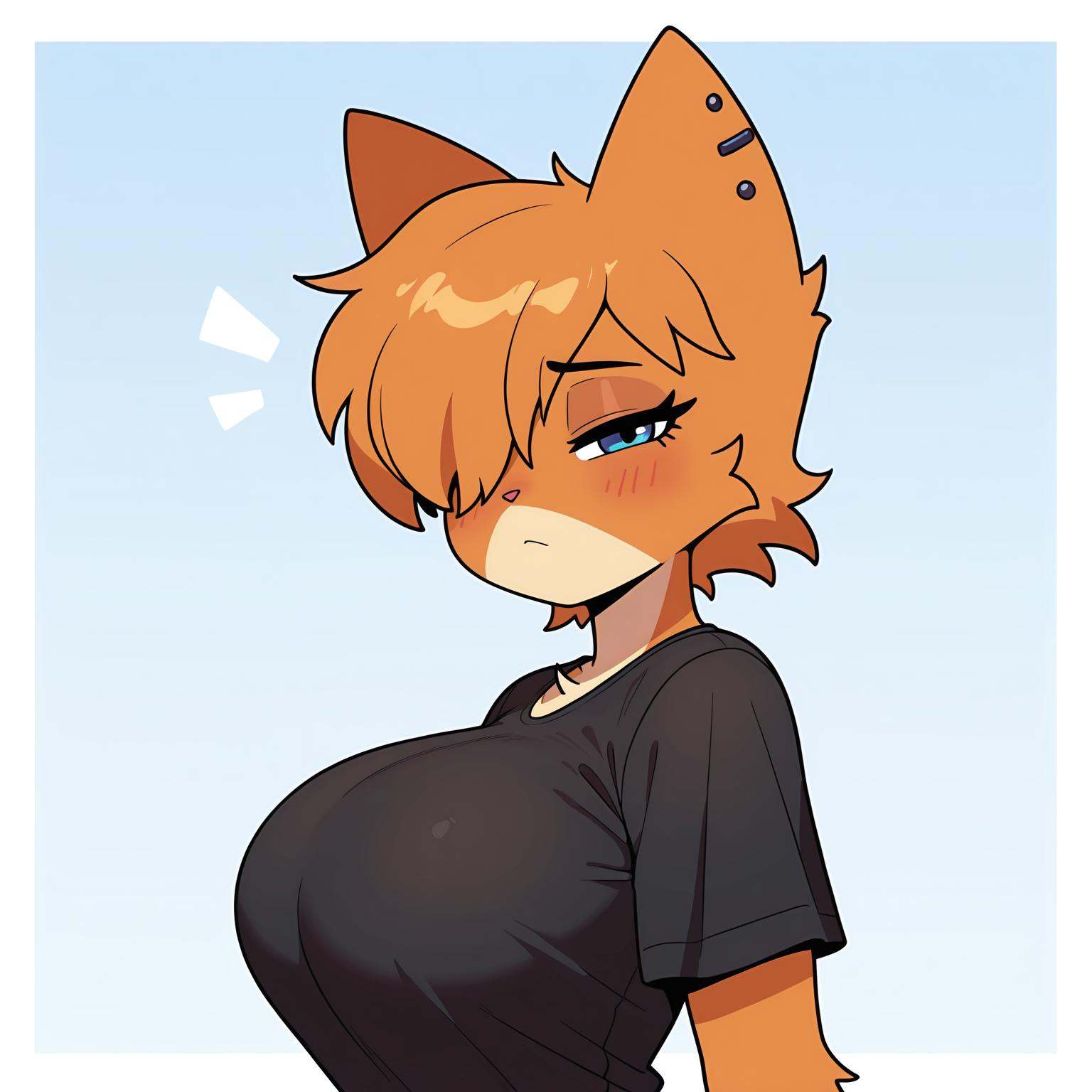 paprika,  hair over one eye,  blue eye on Tensor.Art