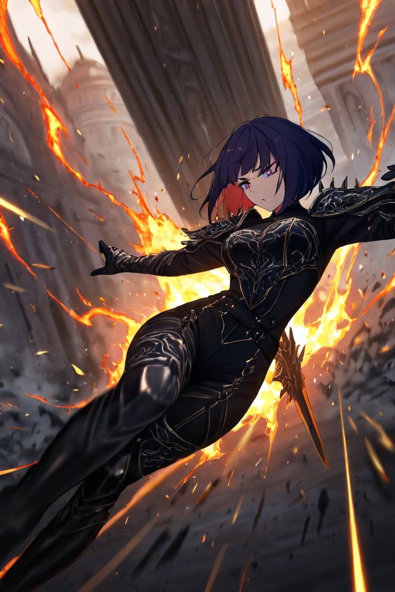 a highly detailed ekphrasis-style,  A fierce warrior woman,  embodying power and perfection on Tensor.Art
