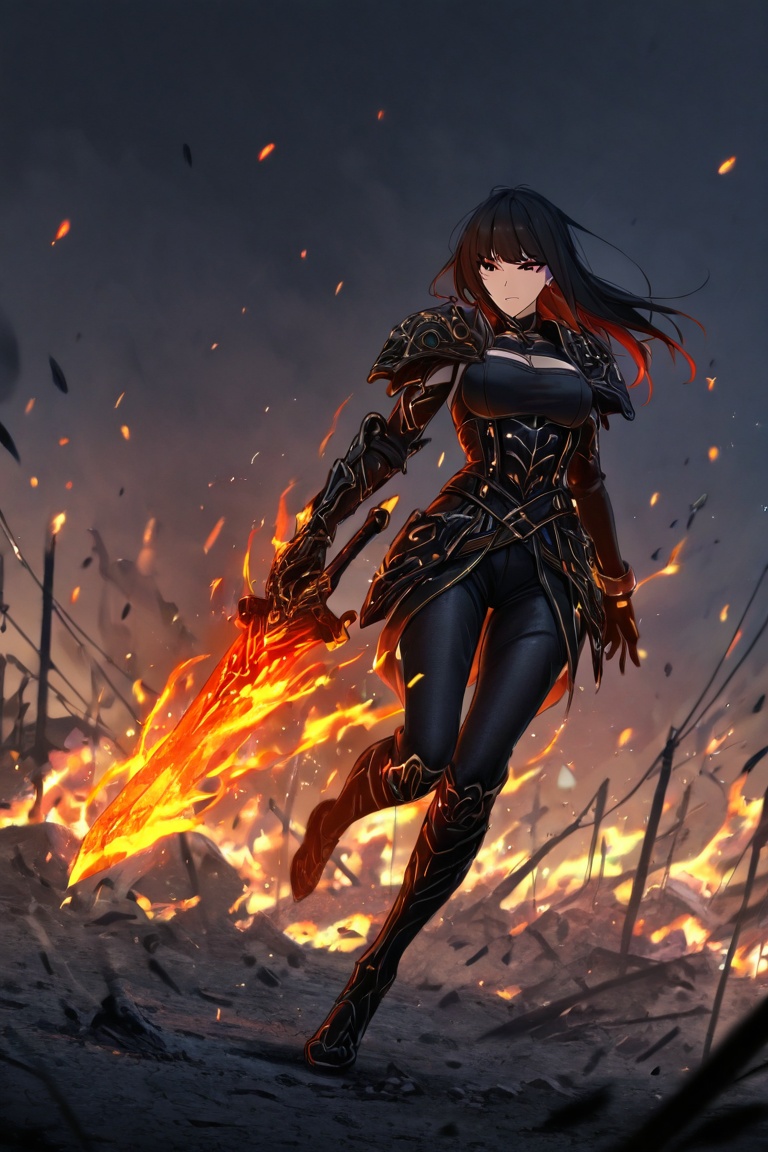 a highly detailed ekphrasis-style,  A fierce warrior woman,  embodying power and perfection on Tensor.Art