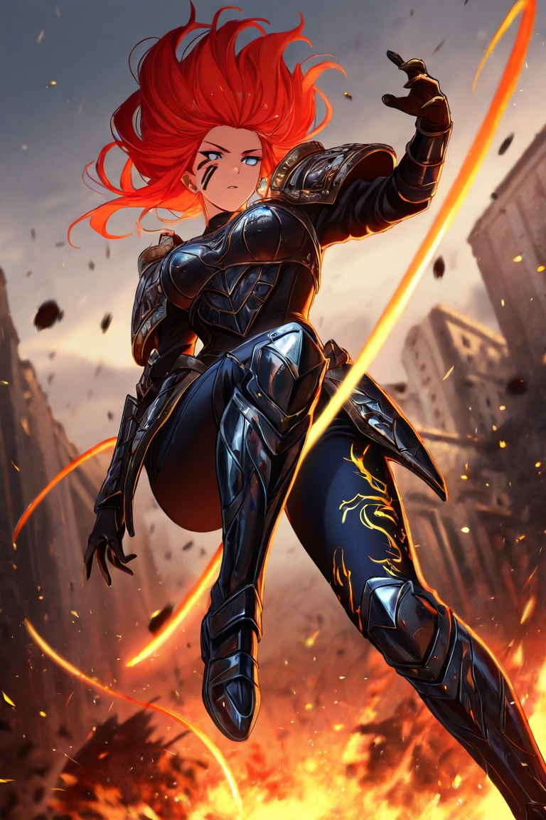 a highly detailed ekphrasis-style,  A fierce warrior woman,  embodying power and perfection on Tensor.Art