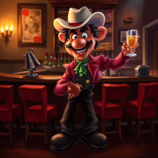 Character VIC stands confidently in a pub on Tensor.Art