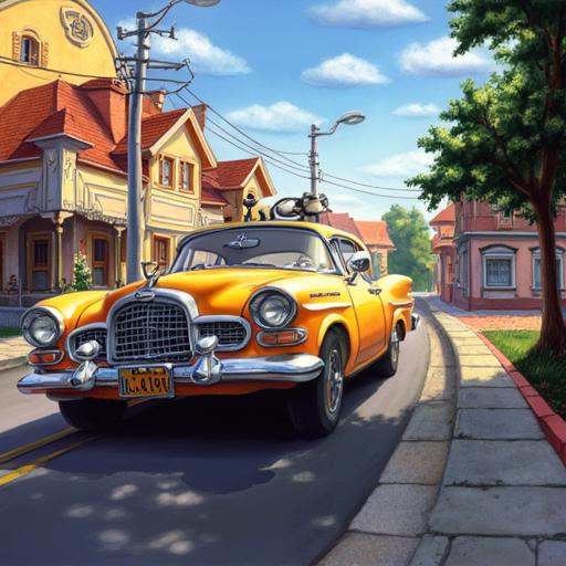 The PIVIG image style. Car in a town on Tensor.Art