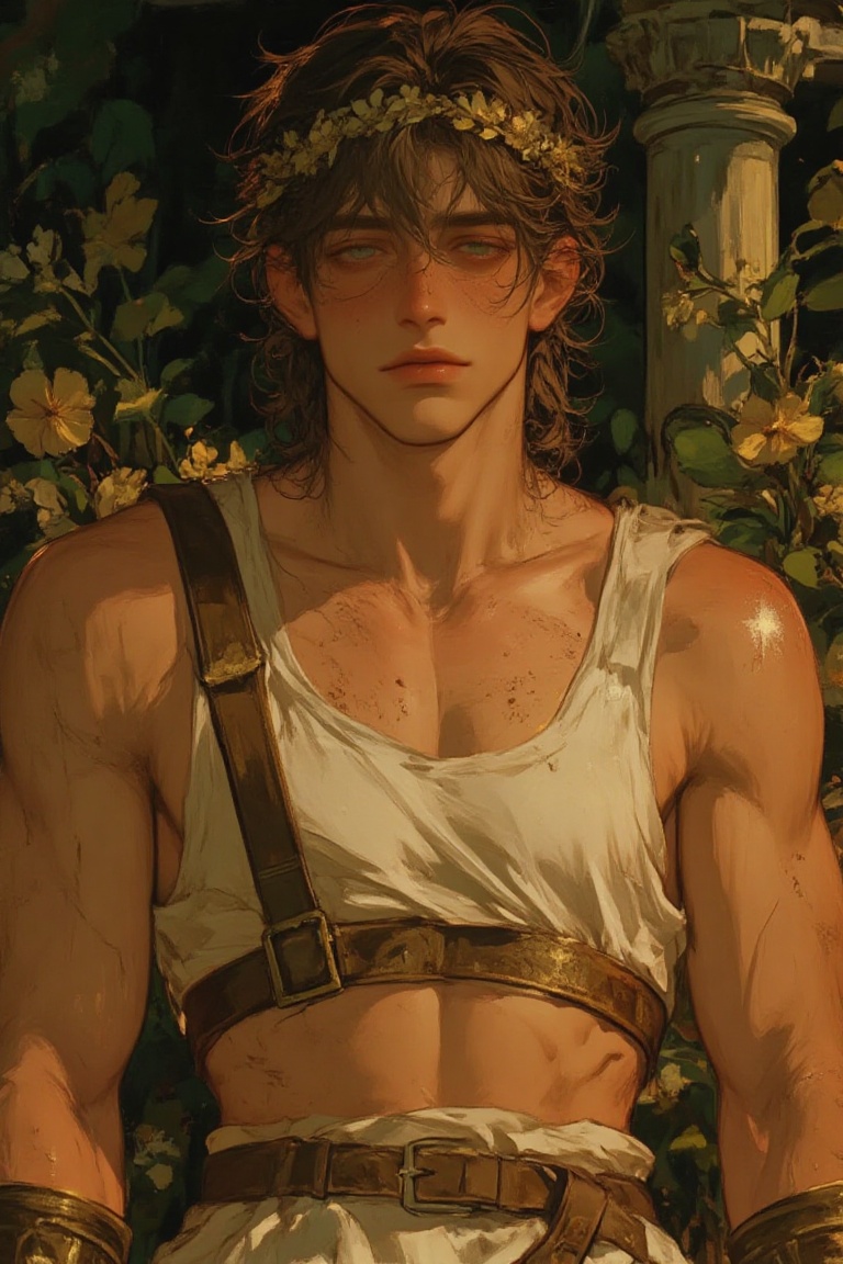 ((Male focus,  solo)),  detailed hair on Tensor.Art