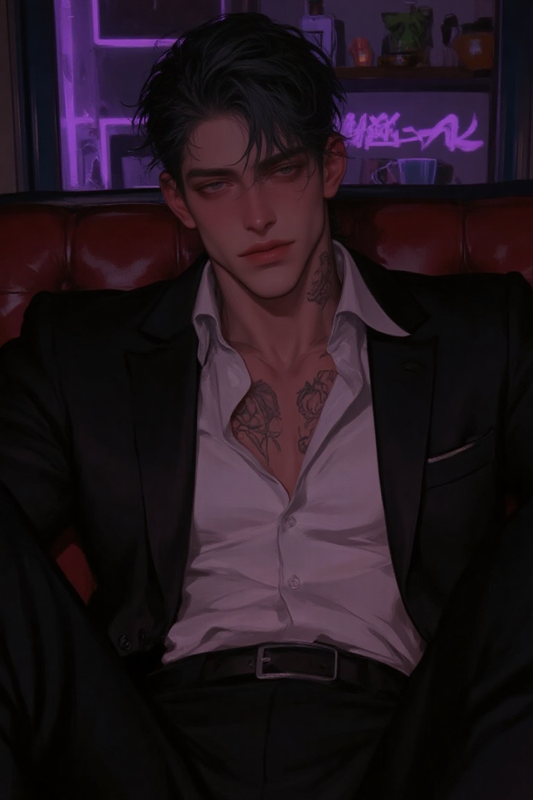 ((Male focus,  solo)),  detailed hair on Tensor.Art