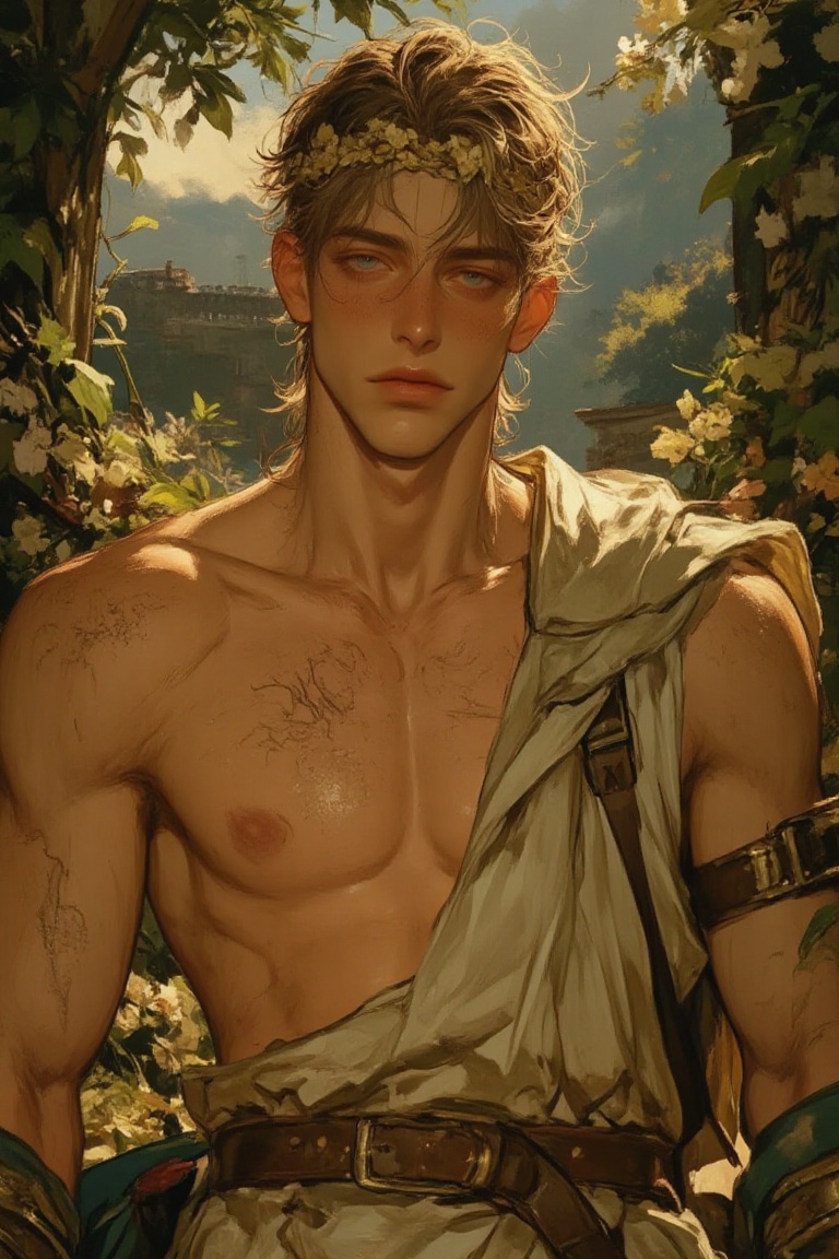 ((Male focus,  solo)),  detailed hair on Tensor.Art