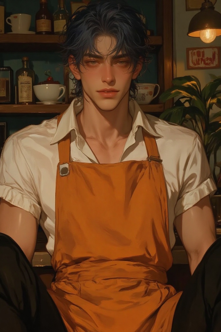 ((Male focus,  solo)),  detailed hair on Tensor.Art