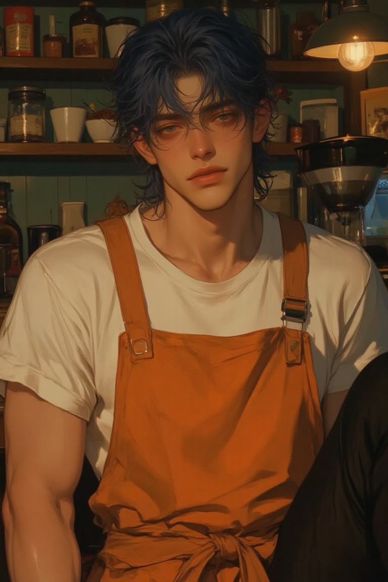 ((Male focus,  solo)),  detailed hair on Tensor.Art