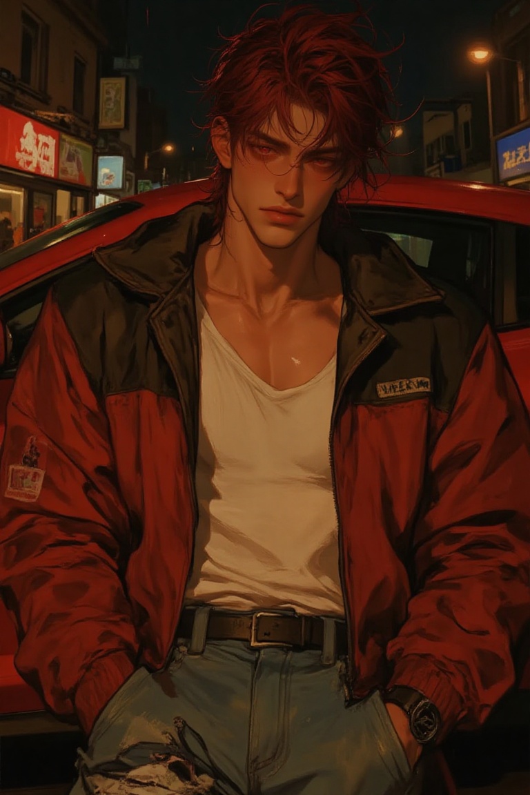 ((Male focus,  solo)),  detailed hair on Tensor.Art