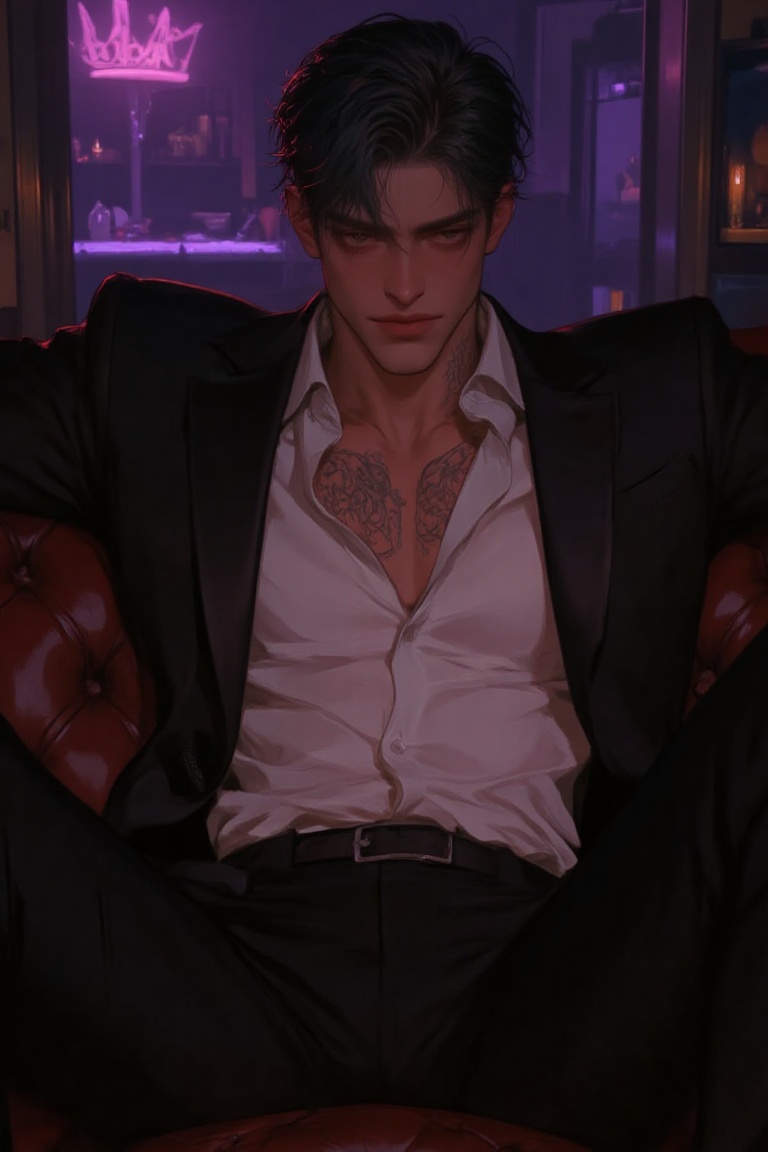 ((Male focus,  solo)),  detailed hair on Tensor.Art