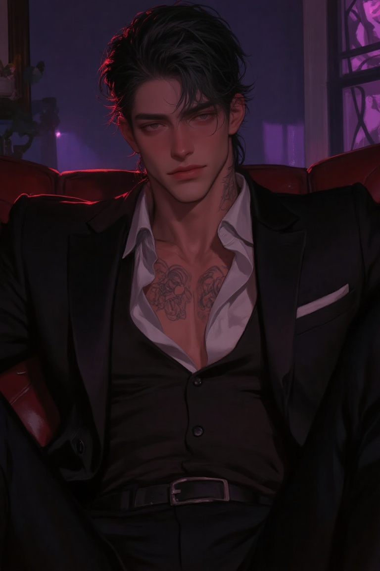 ((Male focus,  solo)),  detailed hair on Tensor.Art