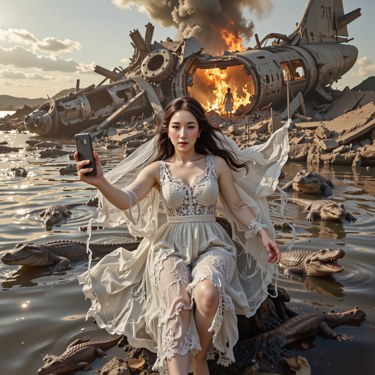 Surreal digital illustration painting in the style of Asa CHEN,  image view,  silhouette on Tensor.Art