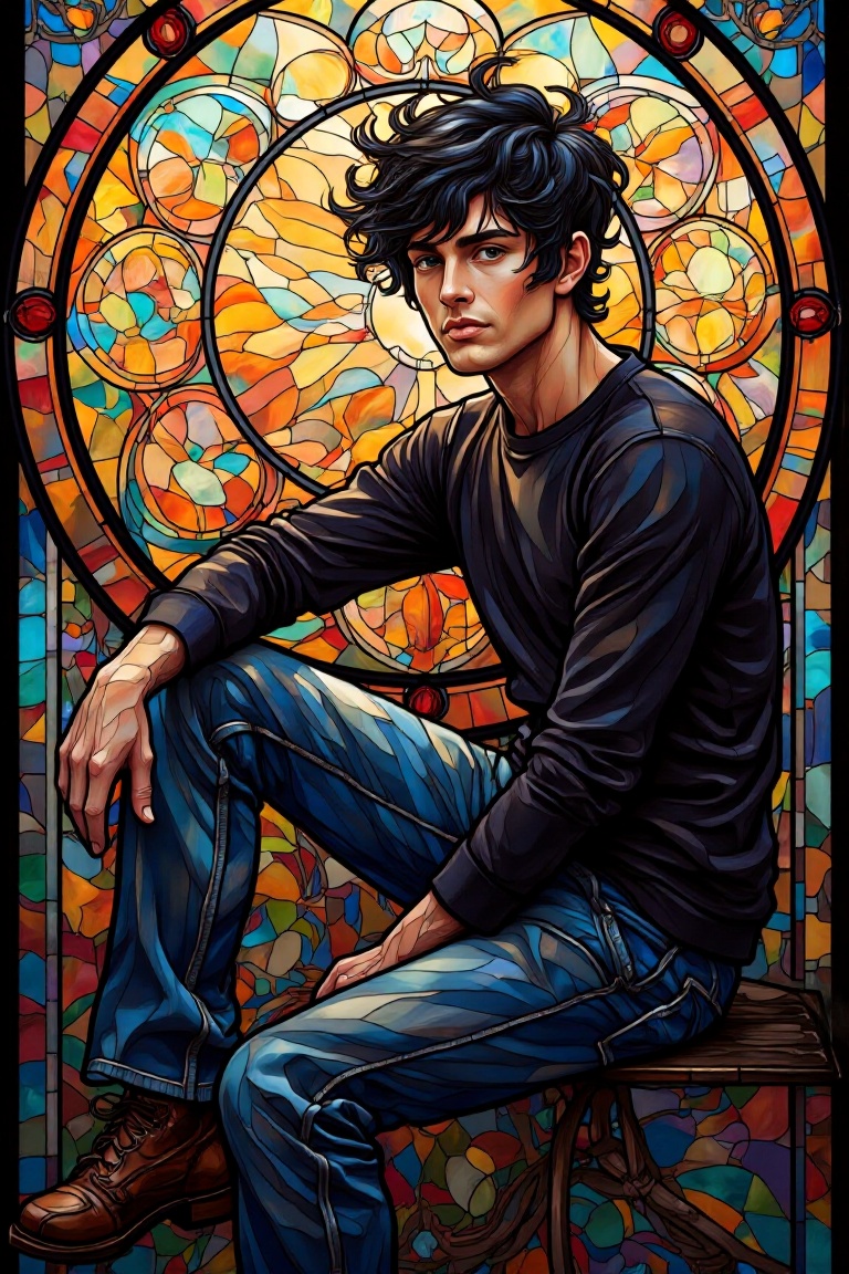 solo,  looking at viewer,  short hair on Tensor.Art