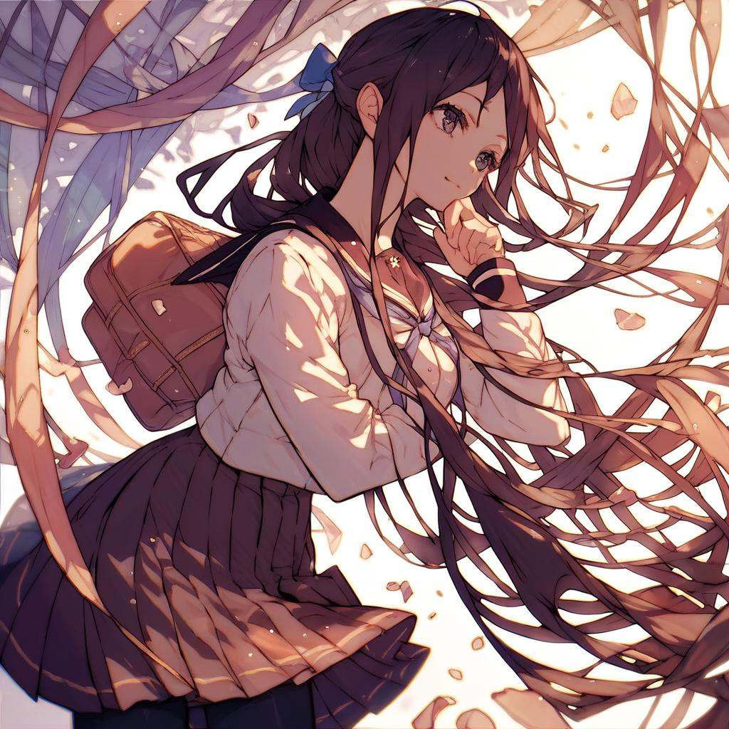 houoin Miabi,  school uniform,  brown skirt on Tensor.Art