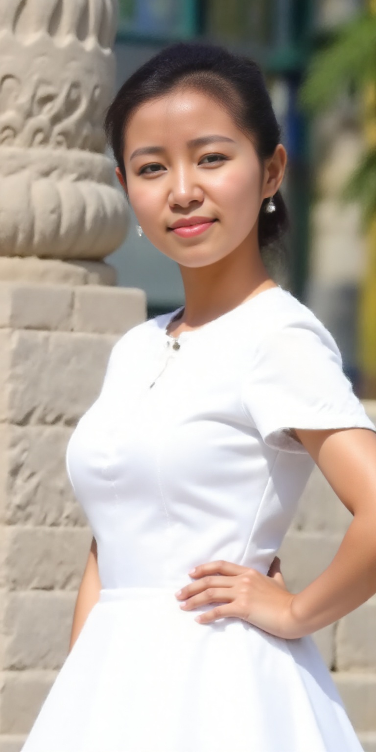Wedding photo of a very beautiful and pure Chinese girl named Qinqin,  pure white wedding dress,  HD photo on Tensor.Art