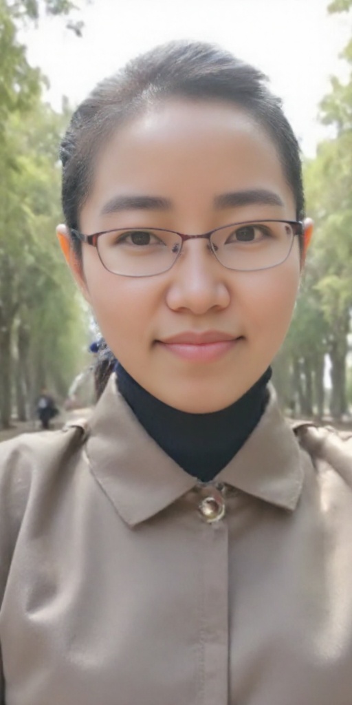 A photo of a very beautiful and pure Chinese girl named Qinqin at university,  with the background of the campus scenery,...