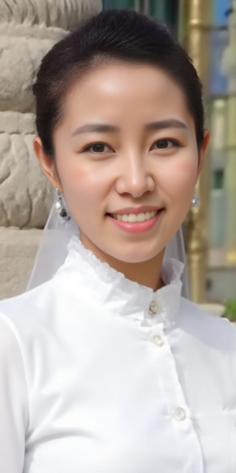 Wedding photo of a very beautiful and pure Chinese girl named Qinqin,  pure white wedding dress,  HD photo on Tensor.Art