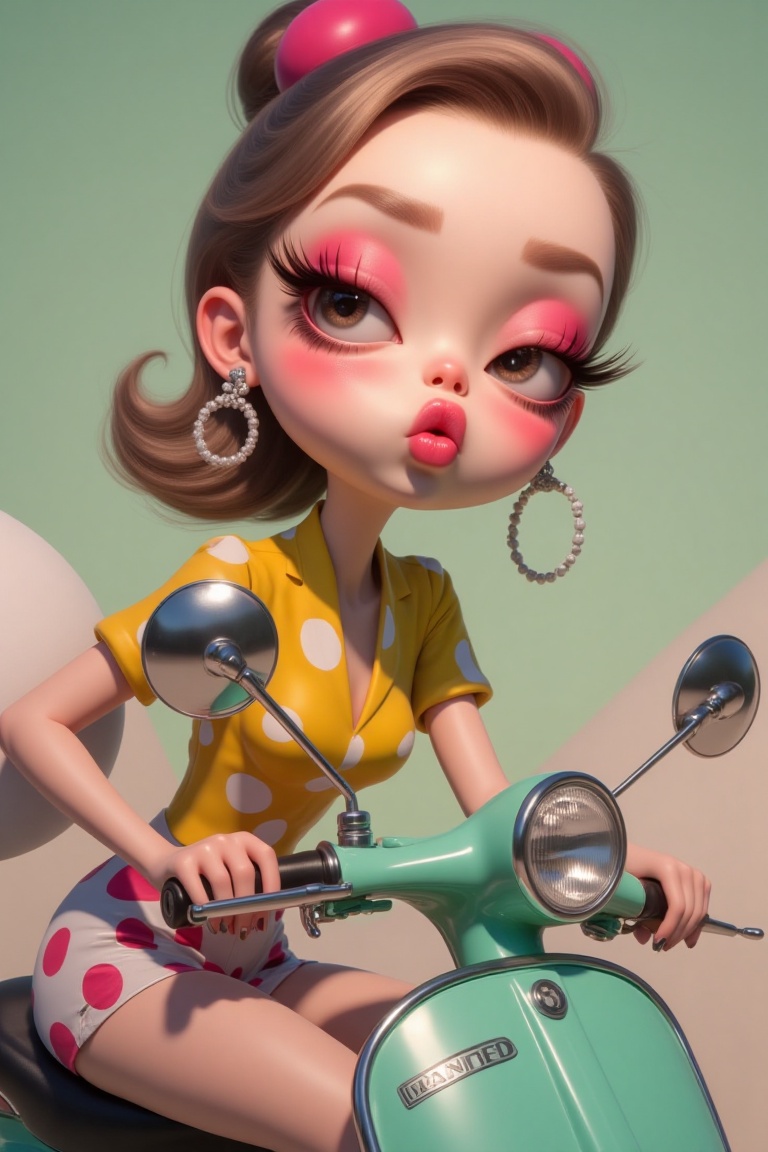 A stylish,  fashionable,  and glamorous 3D cartoon character lady with a confident on Tensor.Art