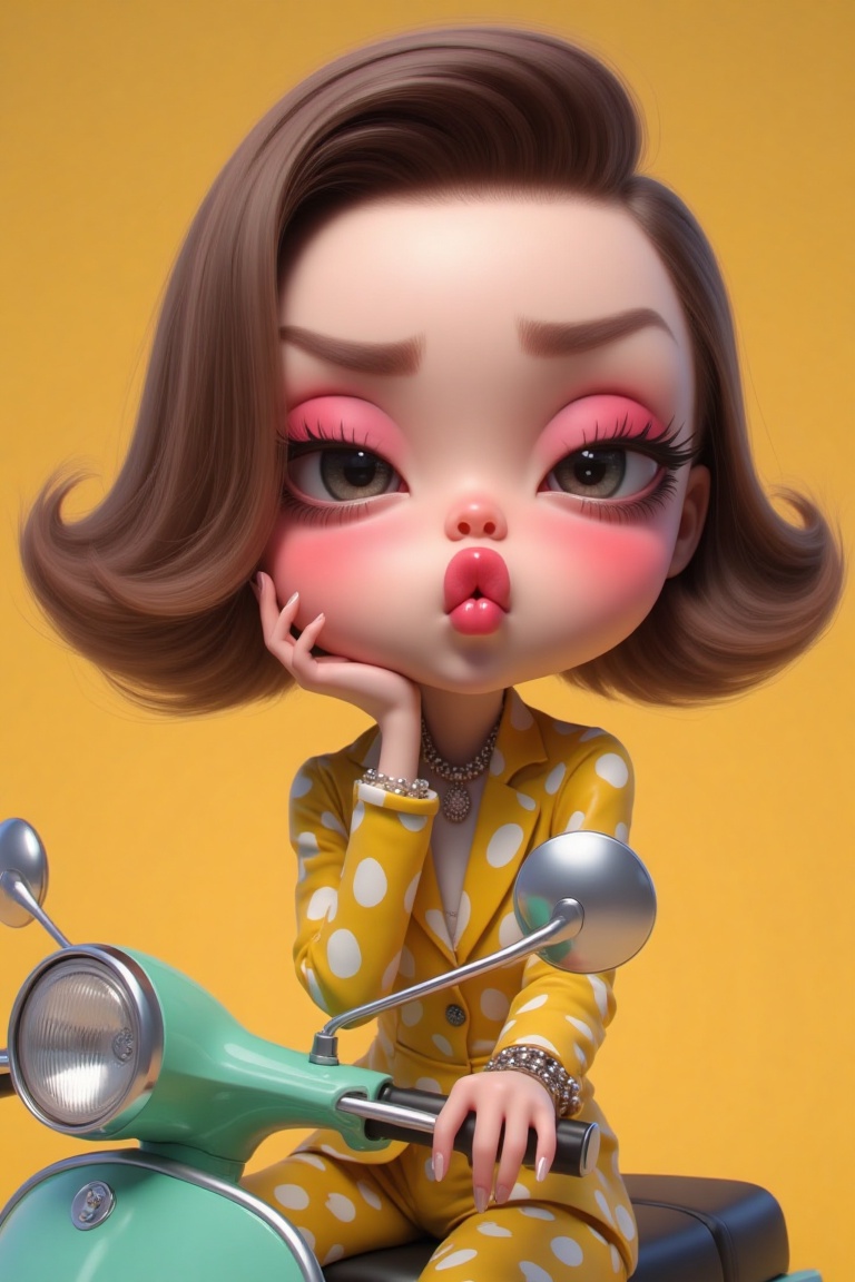 A stylish,  fashionable,  and glamorous 3D cartoon character lady with a confident on Tensor.Art