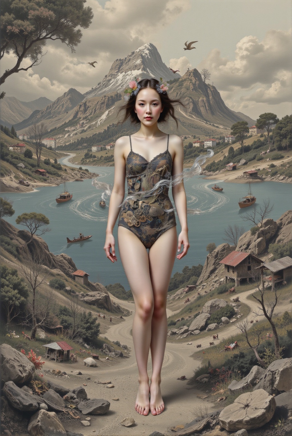 ©AsaCHEN長志1 girl,  urbanized body,  barefoot on Tensor.Art