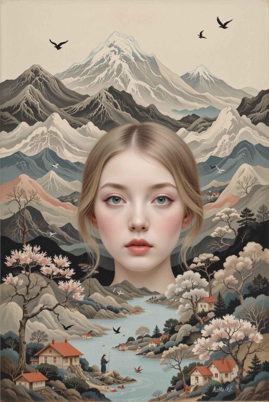 ©AsaCHEN長志1 girl,  freehand brush painting,  Asa CHEN style on Tensor.Art
