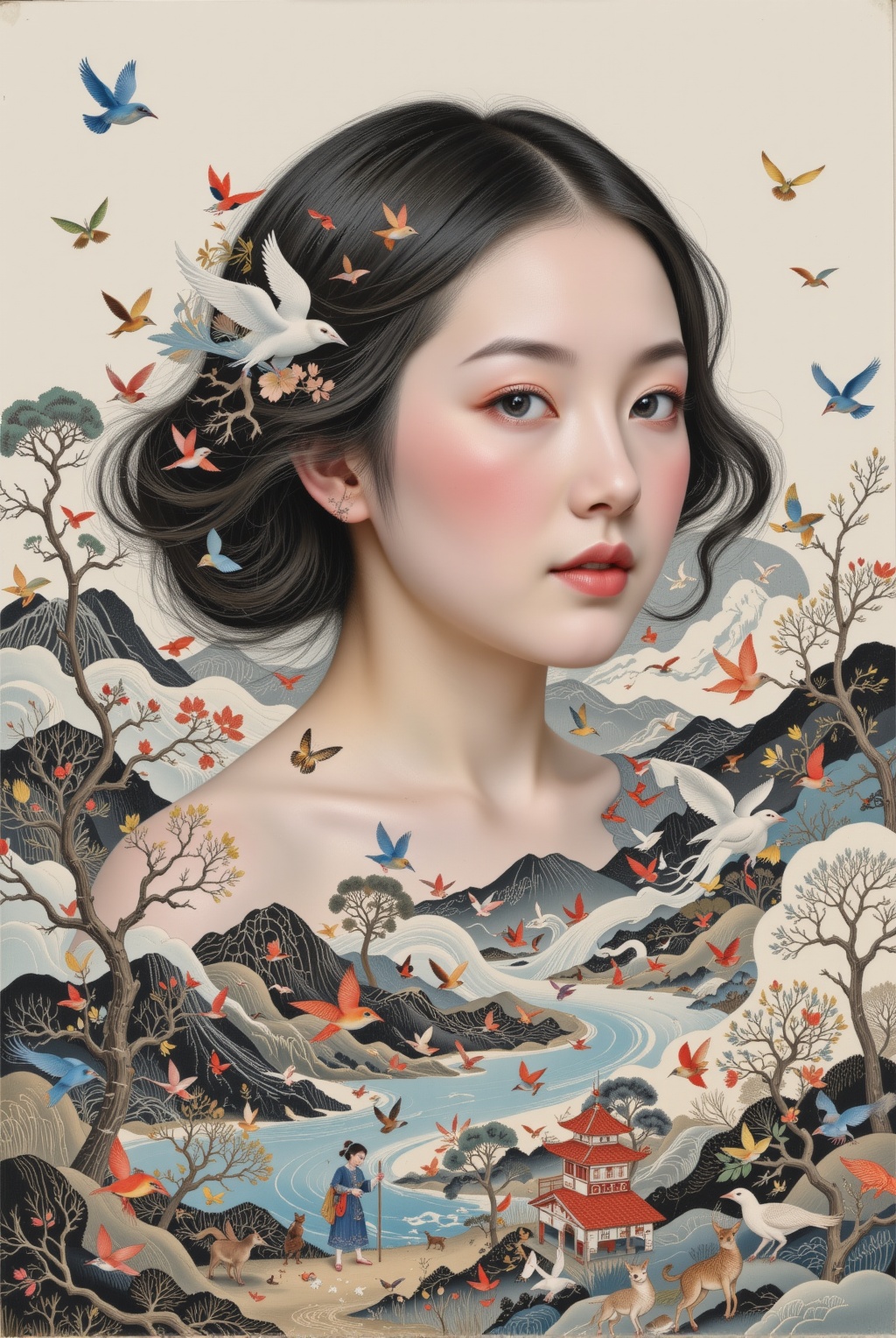 ©AsaCHEN長志1 girl,  freehand brush painting,  Asa CHEN style on Tensor.Art