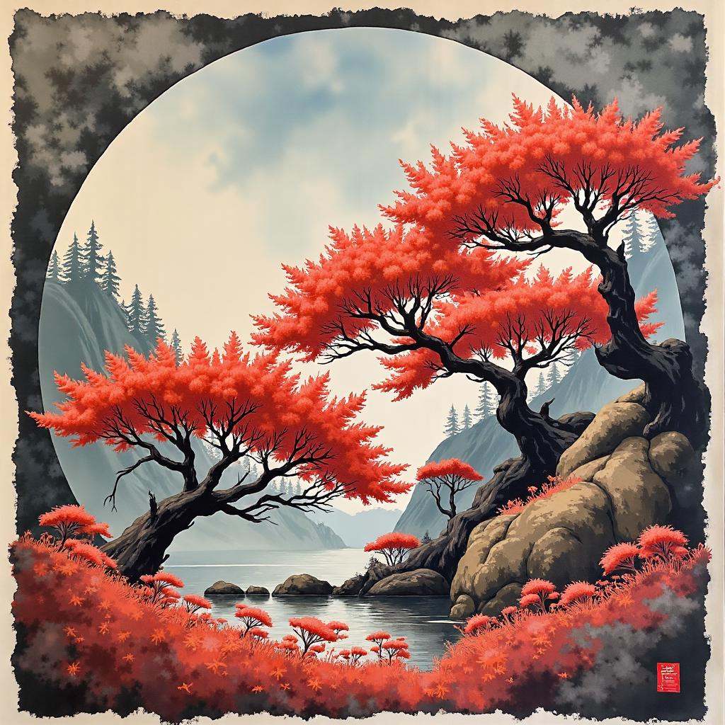 Supersized,  red and Light scenery,  Satin on Tensor.Art