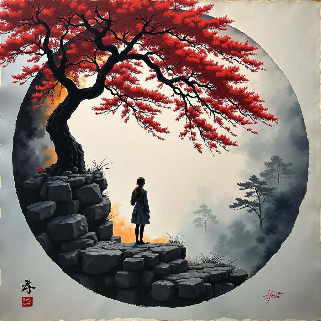 wonderful katsura tree scenery on Tensor.Art