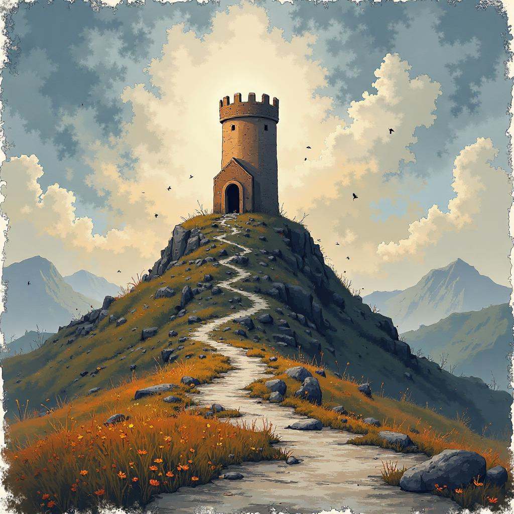 fortress on a hill on Tensor.Art