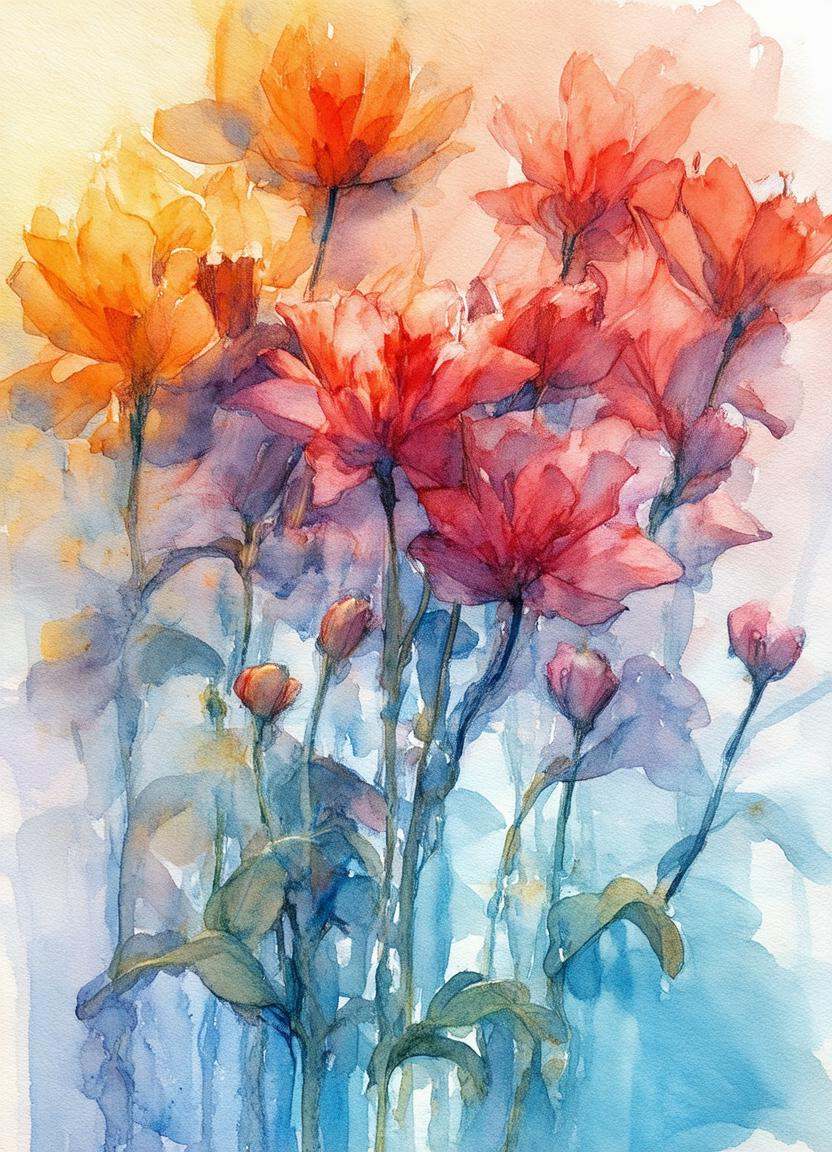 intense covering watercolor painting,  opaque paint,  matte surface on Tensor.Art