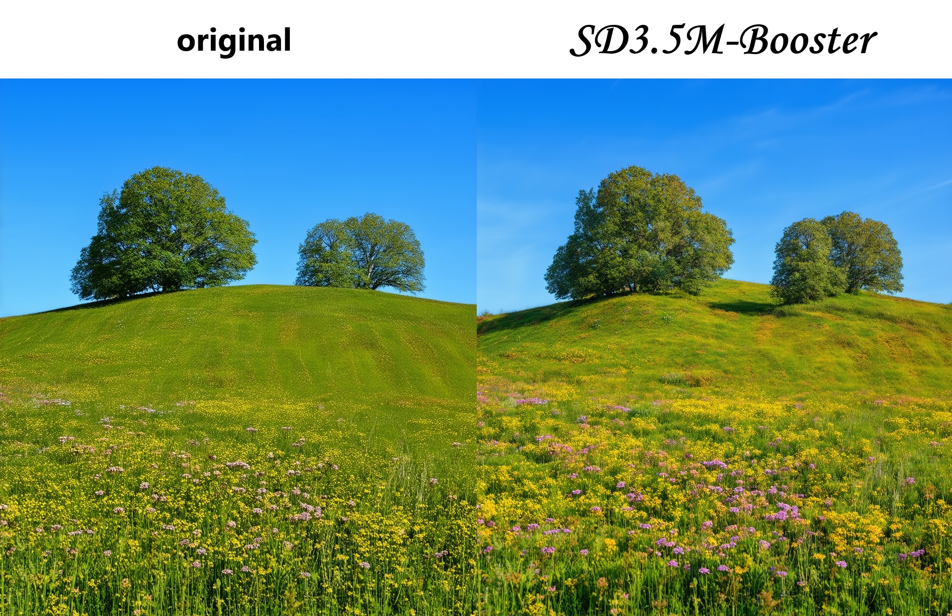 Flowery meadow hill in picturesque scenery on Tensor.Art