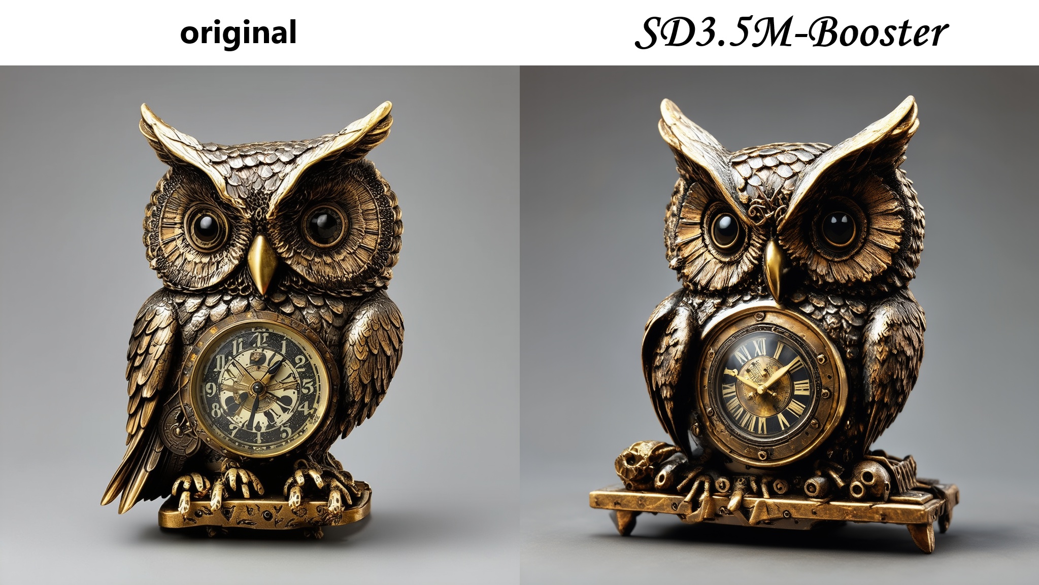 steampunk clock in shape of an owl,  ultradetailed steampunk style on Tensor.Art