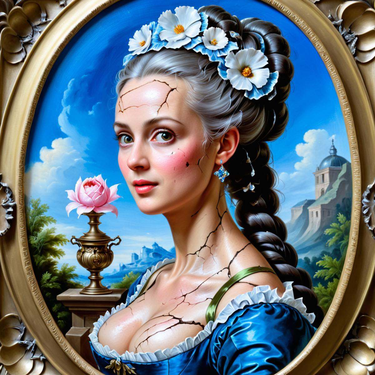 oil painting rococo lady,  krawcked_skn on Tensor.Art