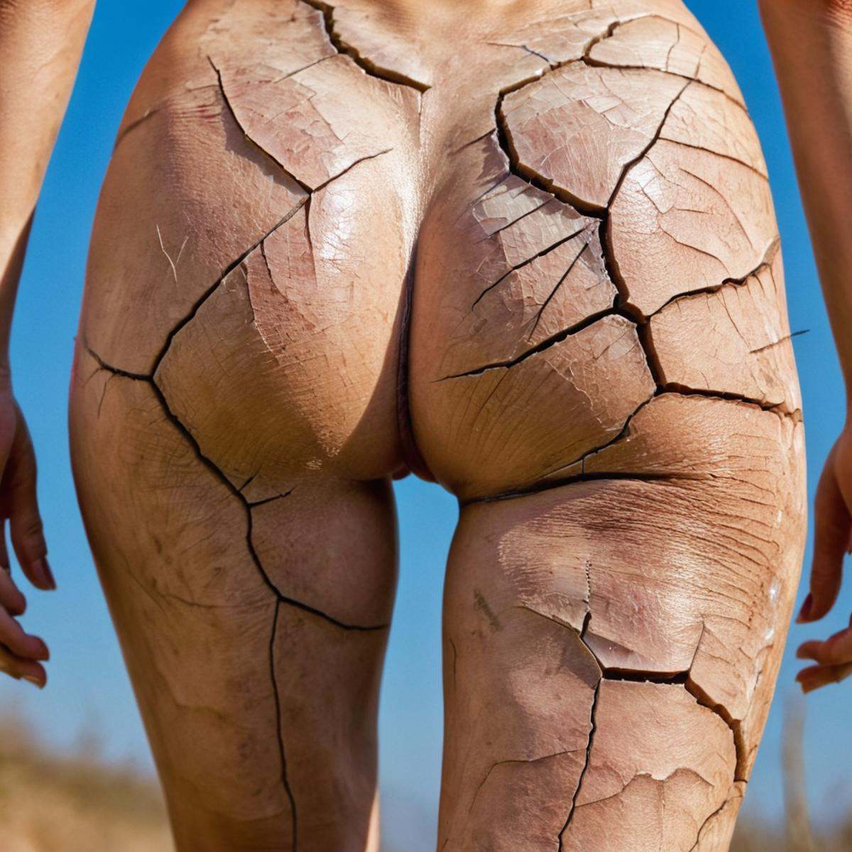 walking woman with cracked skin,  krawcked_skn on Tensor.Art