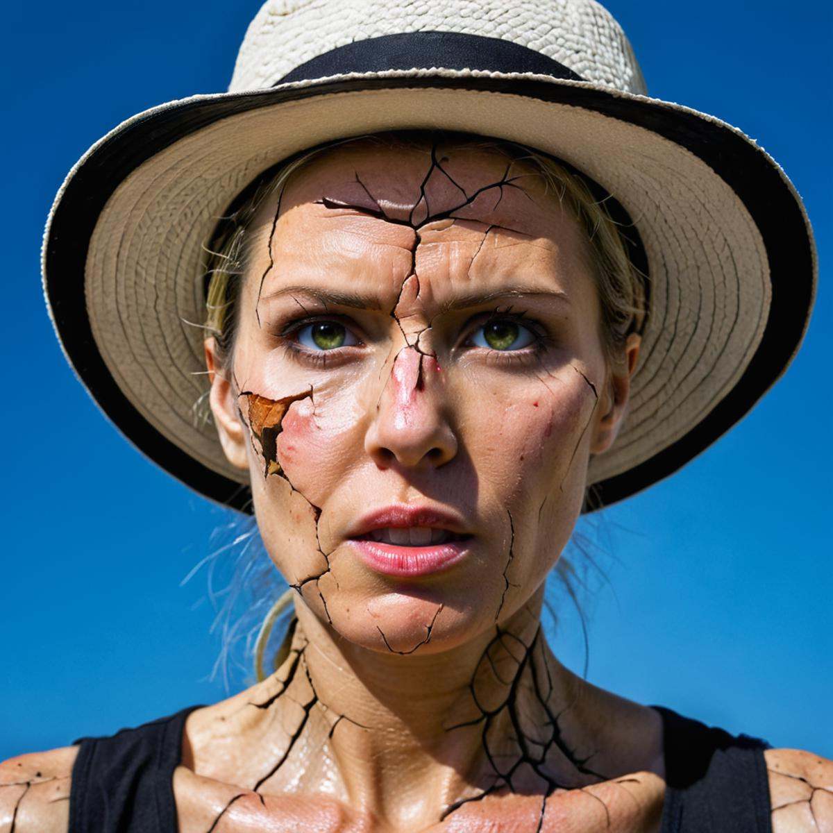 portrait of a woman with hat,  krawcked_skn on Tensor.Art