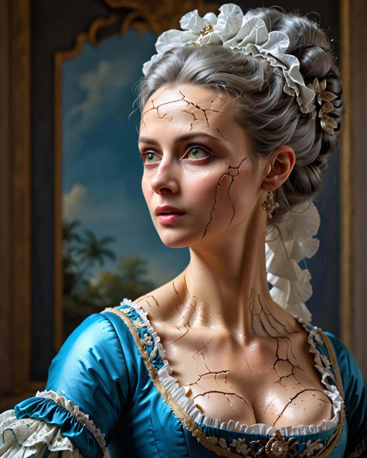 oil painting rococo lady,  wonderful atmosphere,  dull side light on Tensor.Art