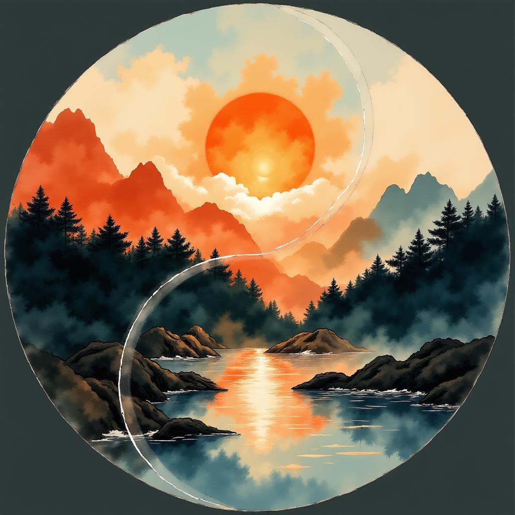 mountain landscape in golden hour on Tensor.Art
