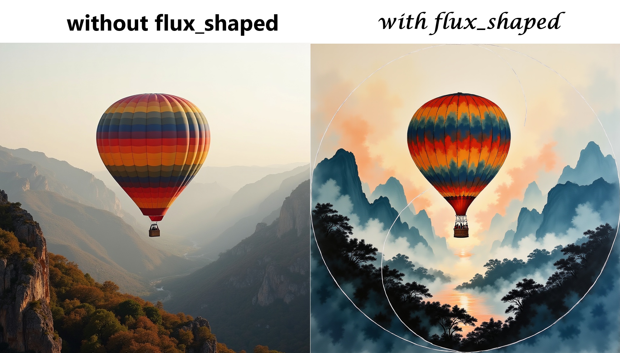 colorful hot air balloon in serene mountain landscape,  wonderful atmosphere on Tensor.Art