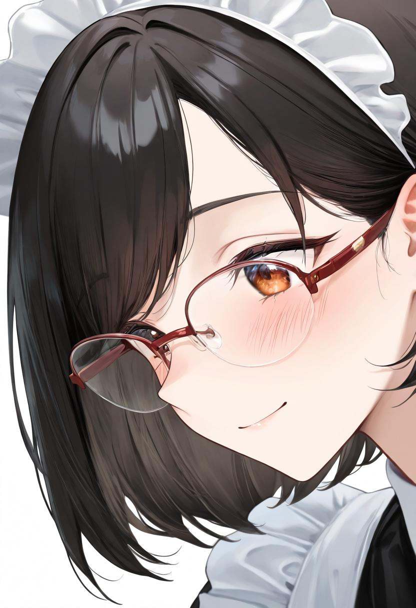 halfrim18A,  over-rim eyewear,  red-framed eyewear on Tensor.Art