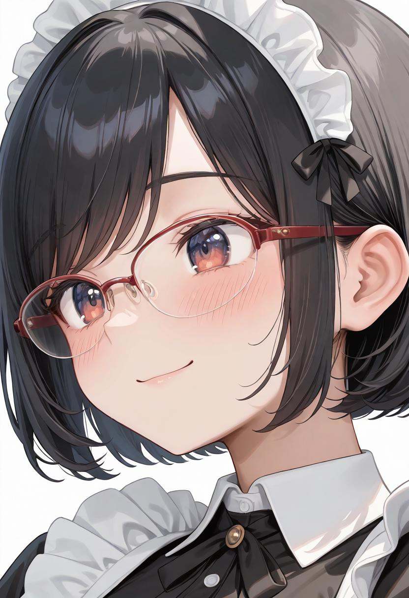 halfrim18A,  over-rim eyewear,  red-framed eyewear on Tensor.Art