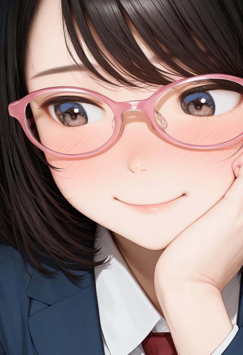 oval_cell,  glasses,  pink-framed eyewear on Tensor.Art