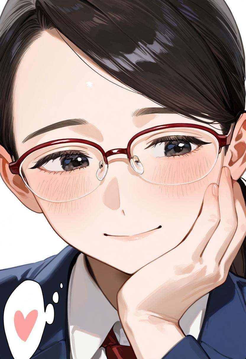 halfrim22A,  over-rim eyewear,  red-framed eyewear on Tensor.Art