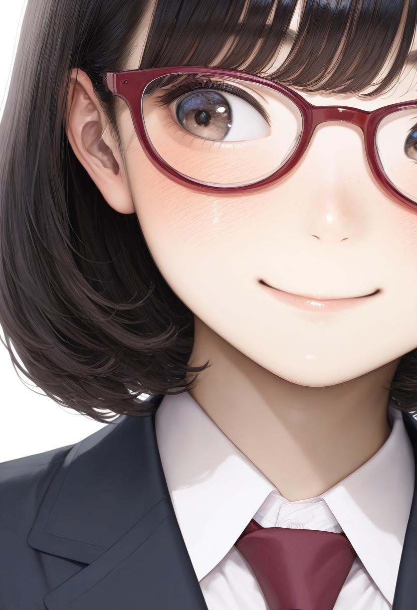 oval_cell,  red-framed eyewear,  1girl on Tensor.Art