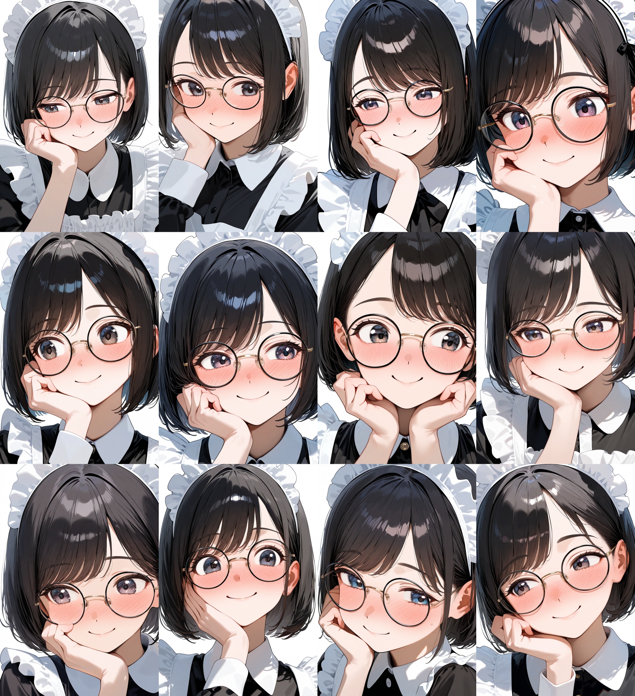 round_glasses22A,  round eyewear,  black-framed eyewear on Tensor.Art
