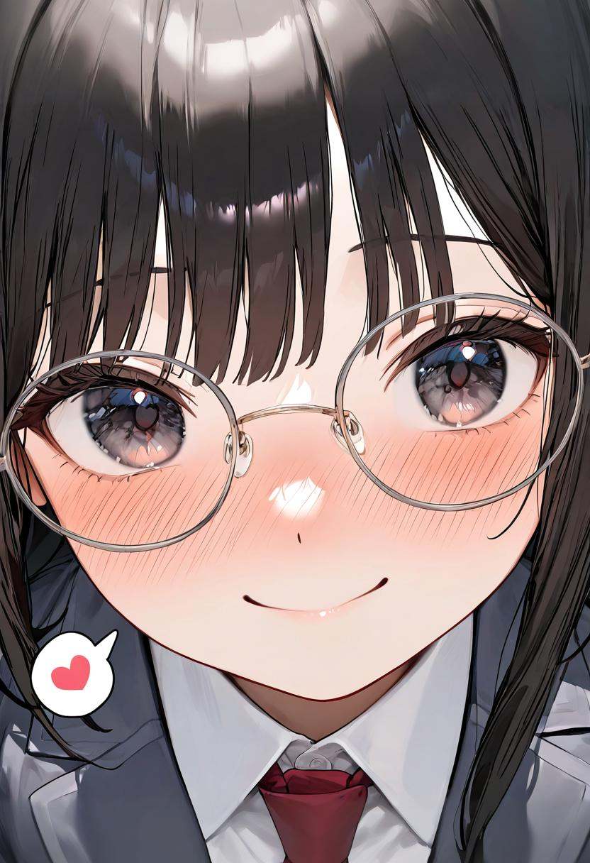 round_glasses22A,  grey-framed eyewear,  1girl on Tensor.Art