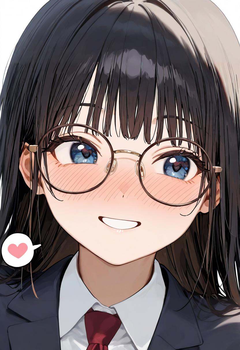 round_glasses22A,  brown-framed eyewear,  1girl on Tensor.Art