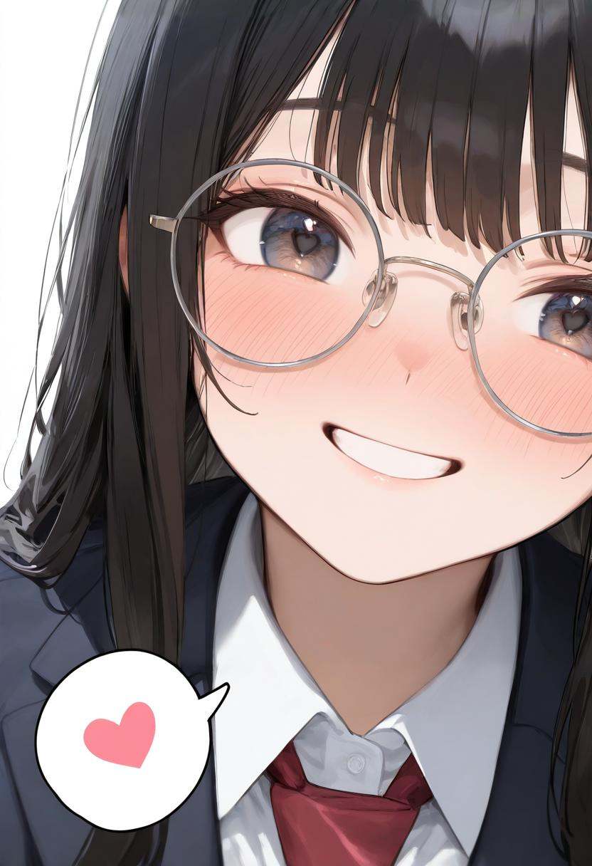 round_glasses22A,  grey-framed eyewear,  1girl on Tensor.Art