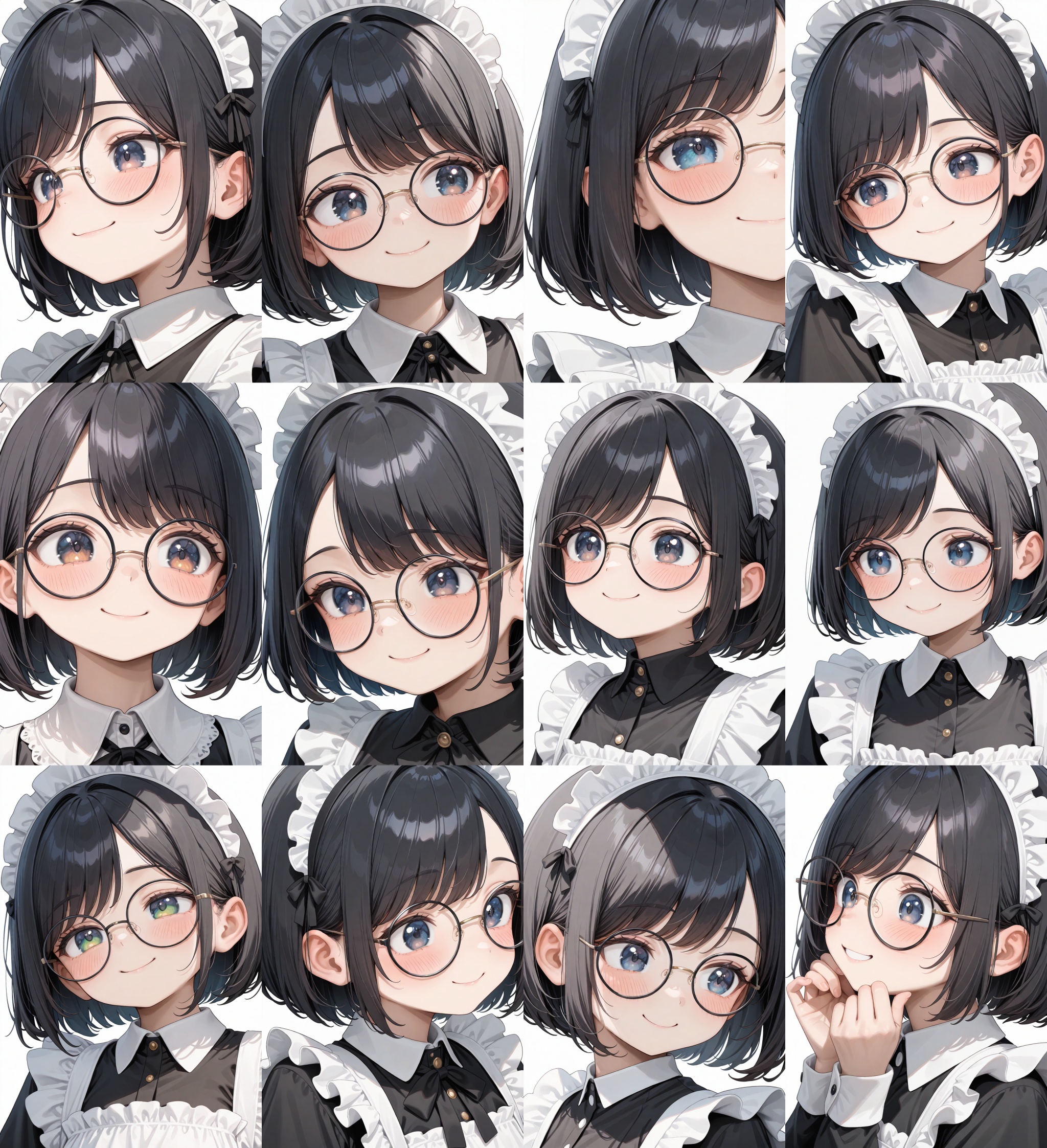 round_glasses22A,  round eyewear,  black-framed eyewear on Tensor.Art