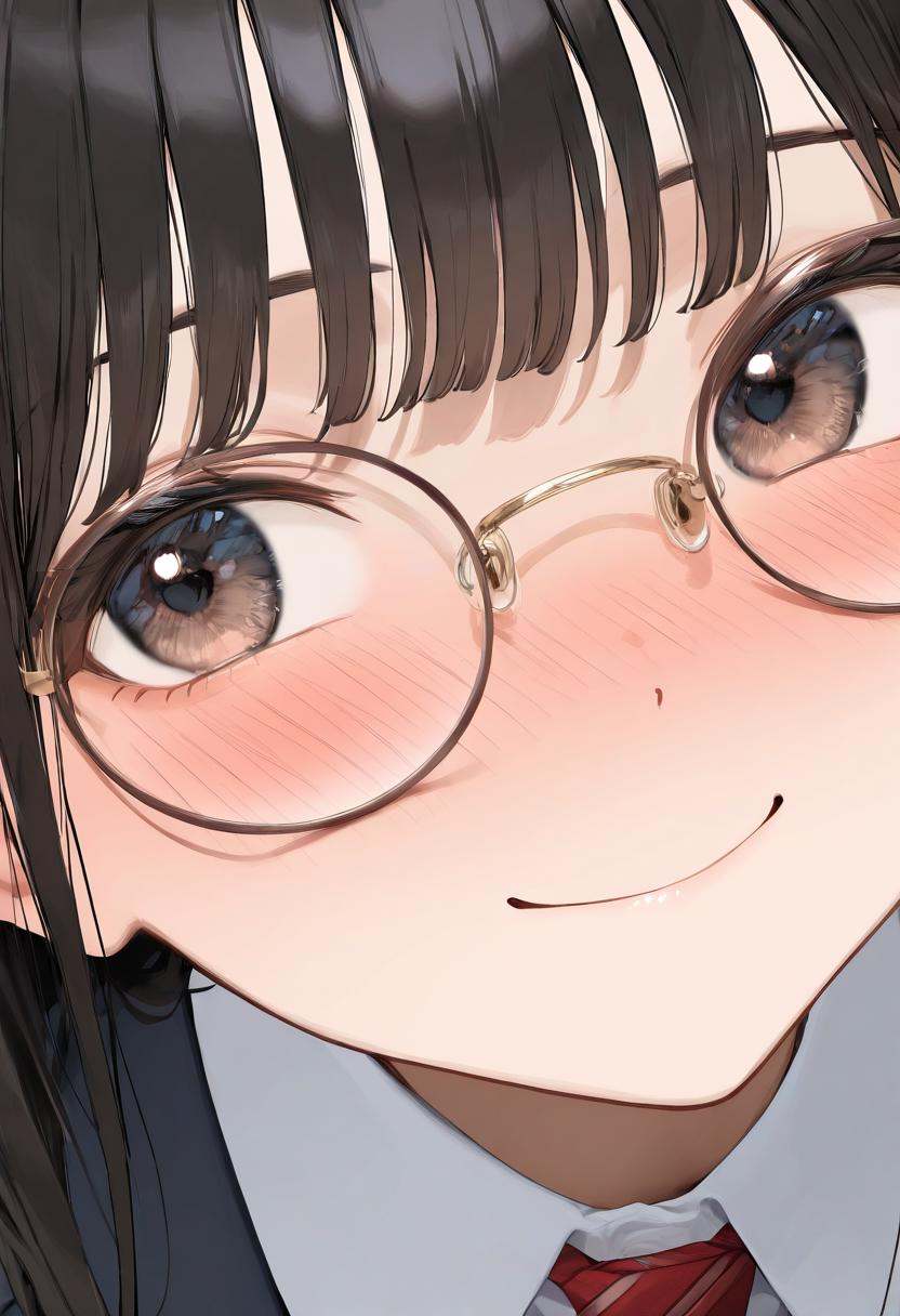 round_glasses22A,  brown-framed eyewear,  1girl on Tensor.Art