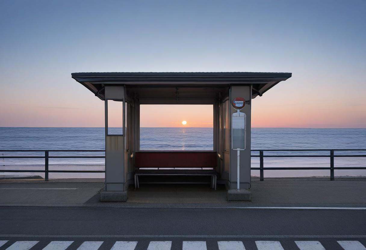 basutei,  bus stop,  no humans on Tensor.Art