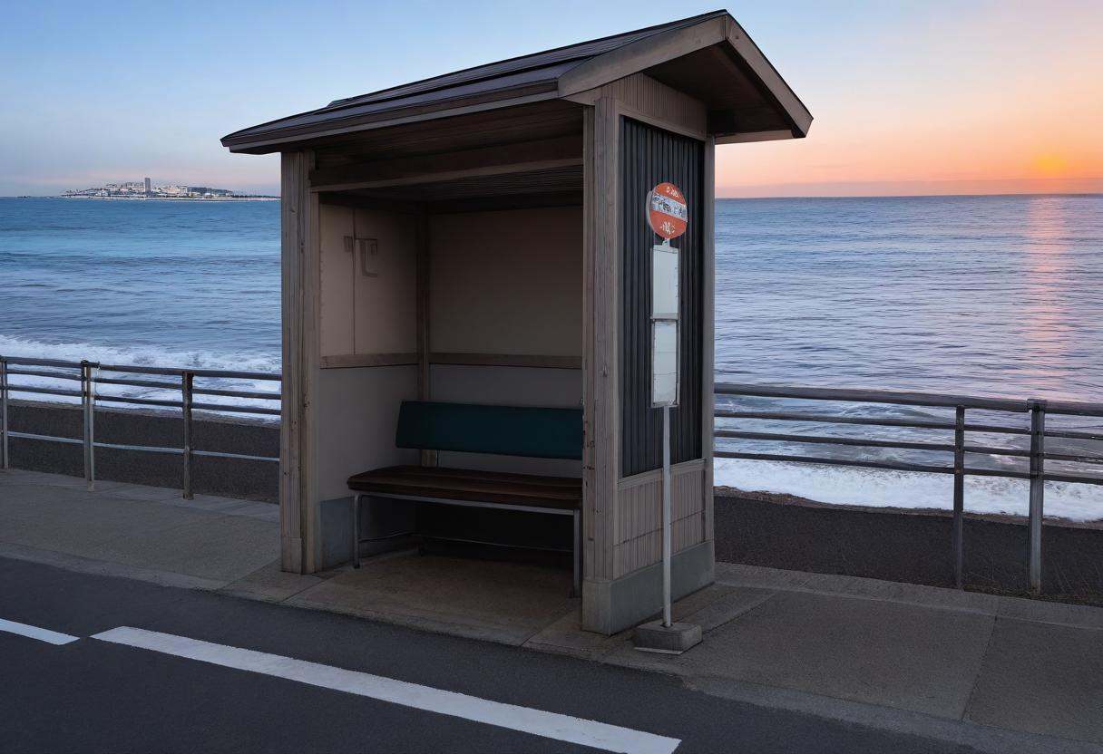 basutei,  bus stop,  no humans on Tensor.Art